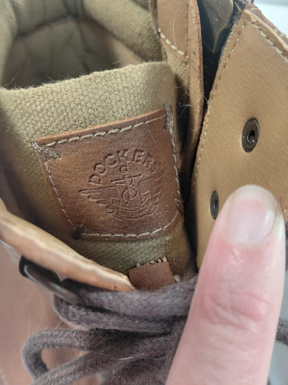 Men's Dockers Brown Leather Lace-Up Zip Boots Sz 13